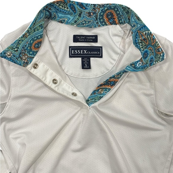 Girls Equestrian Show Shirt by Essex Classics, Talent Yarn Paisley Collar Size S - Picture 4 of 5